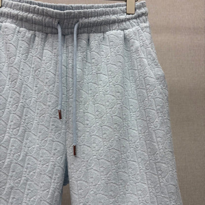 Dior Oblique Shorts "Baby Blue Terry Cotton Jacquard"