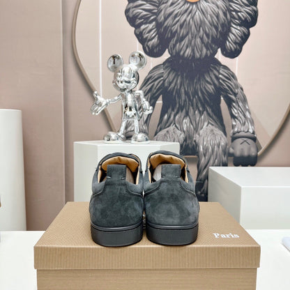 Christian Louboutin Louis Junior Spikes Orlato Veau Velours "Grey"