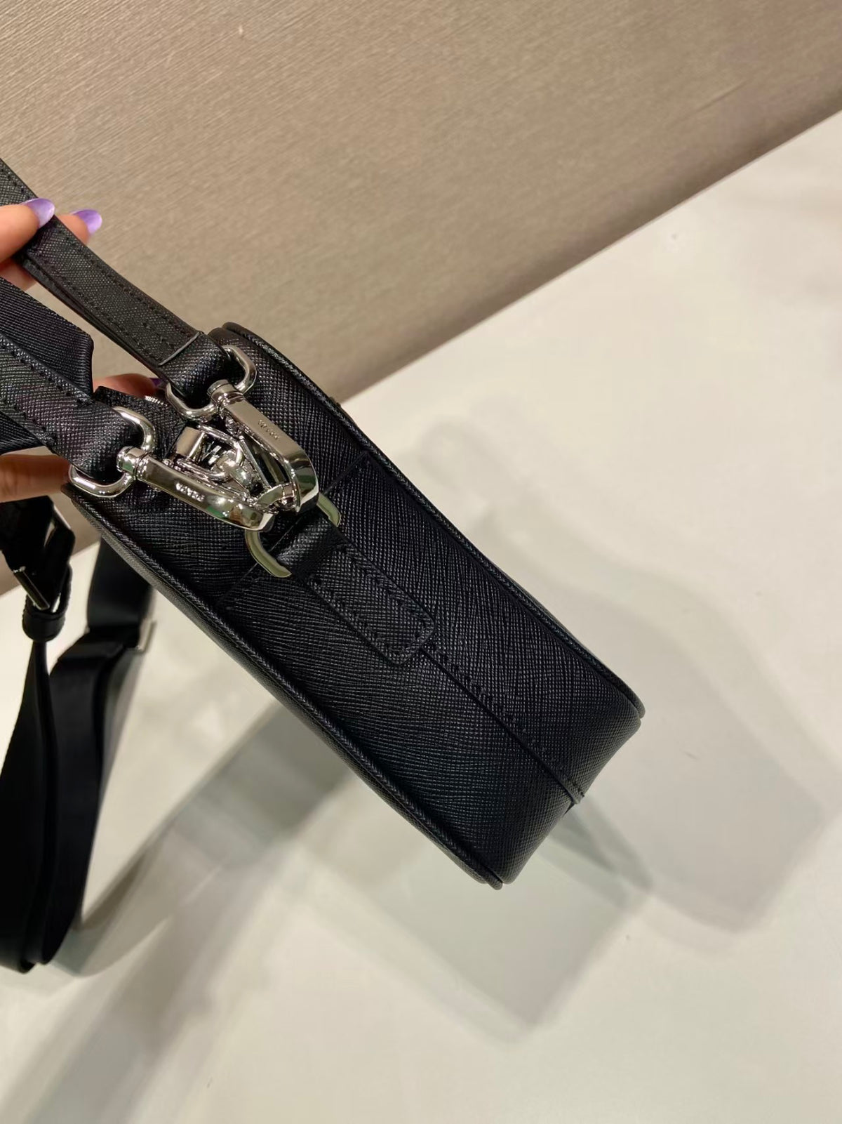 Prada Saffiano Leather Shoulder Bag "Black"