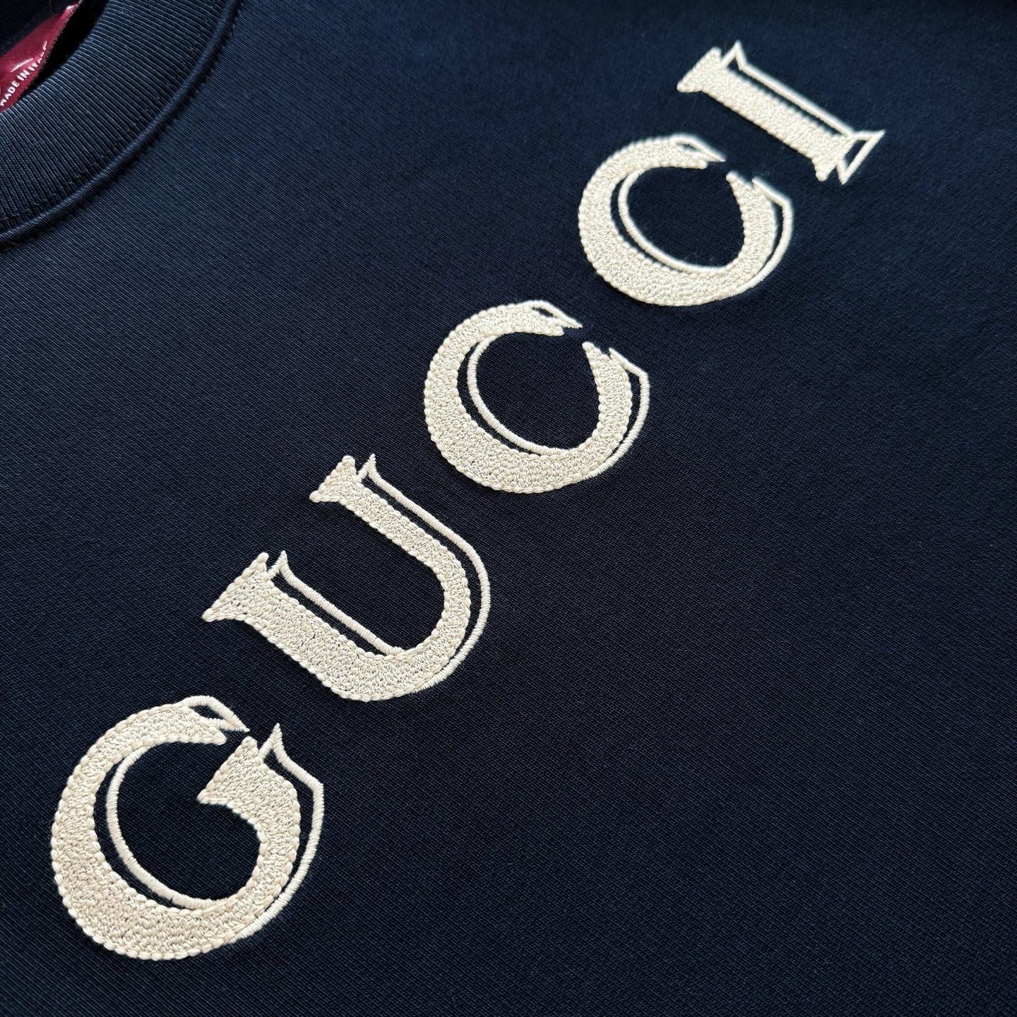 Gucci Cotton Jersey Sweatshirt with Embroidery "Dark Blue"