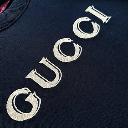 Gucci Cotton Jersey Sweatshirt with Embroidery "Dark Blue"
