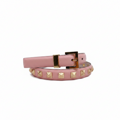 Valentino Rockstud 20mm Leather Belt "Pink"