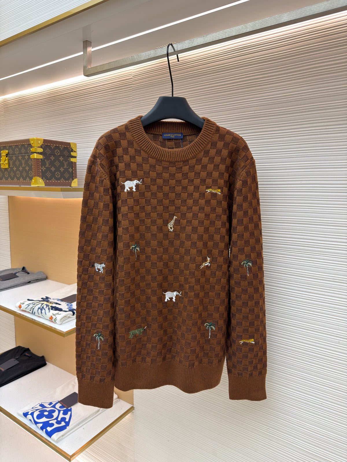 Louis Vuitton x The The Darjeeling Limited Embroidered Long-Sleeved Crewneck "Bourbon Brown"