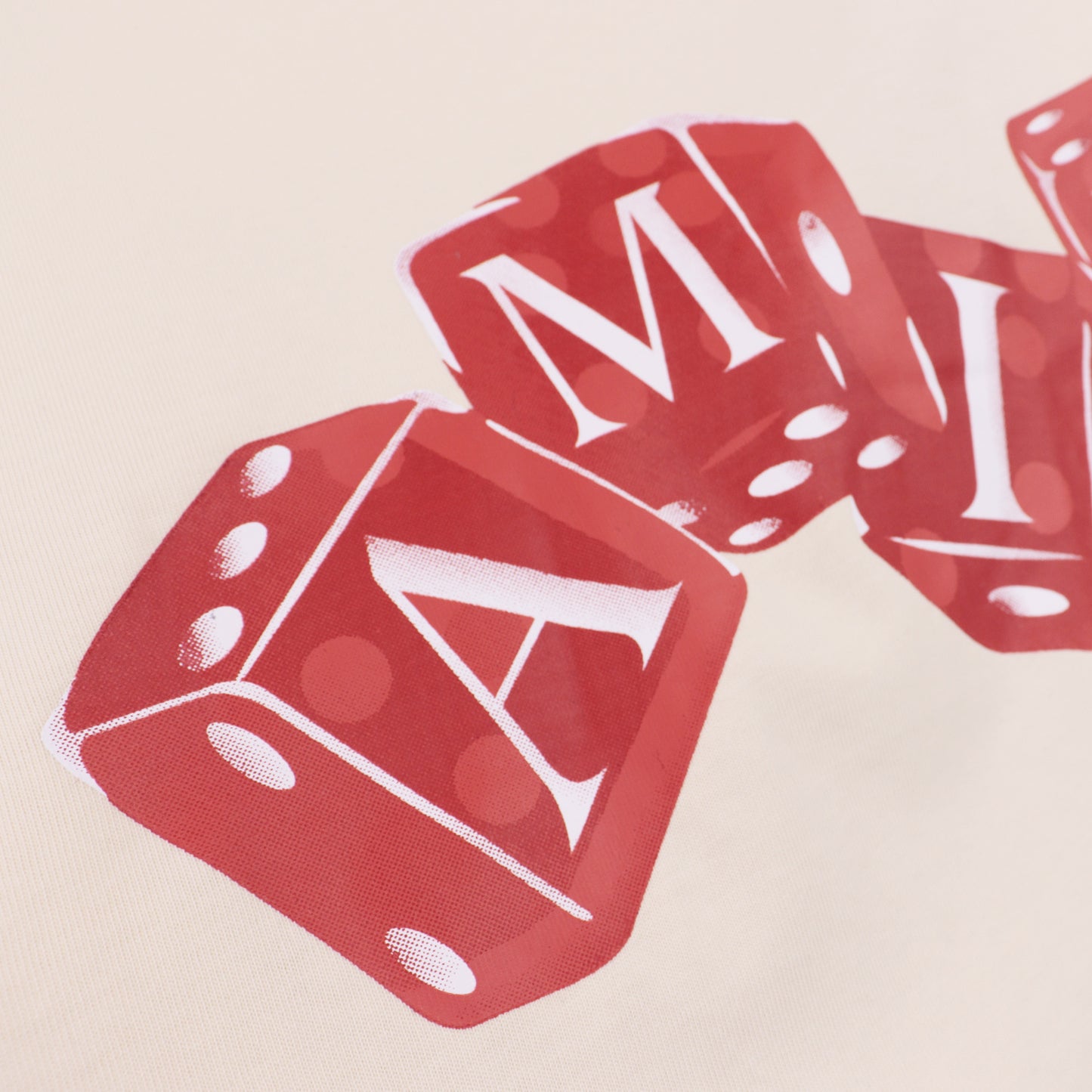 Amiri Dice Logo Print "Beige-Red"