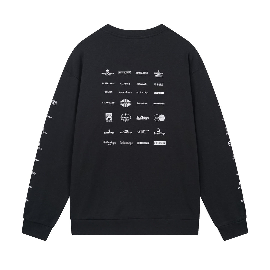 Balenciaga Archive Multi Logo Sweatshirt "Black-White"