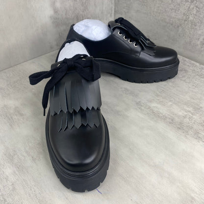 Hermes Leather Loafers Fringe "Black"