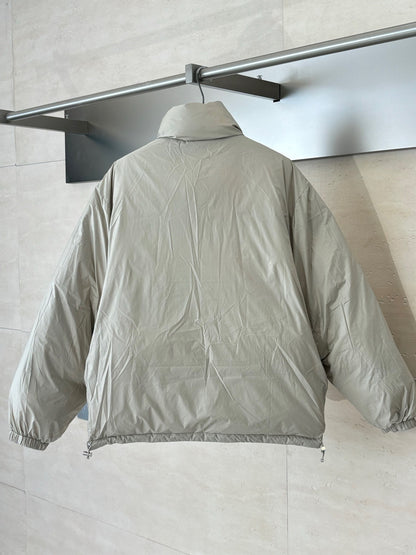 Miu Miu Reversible Technical Pongé Down Jacket "Beige/Blue"