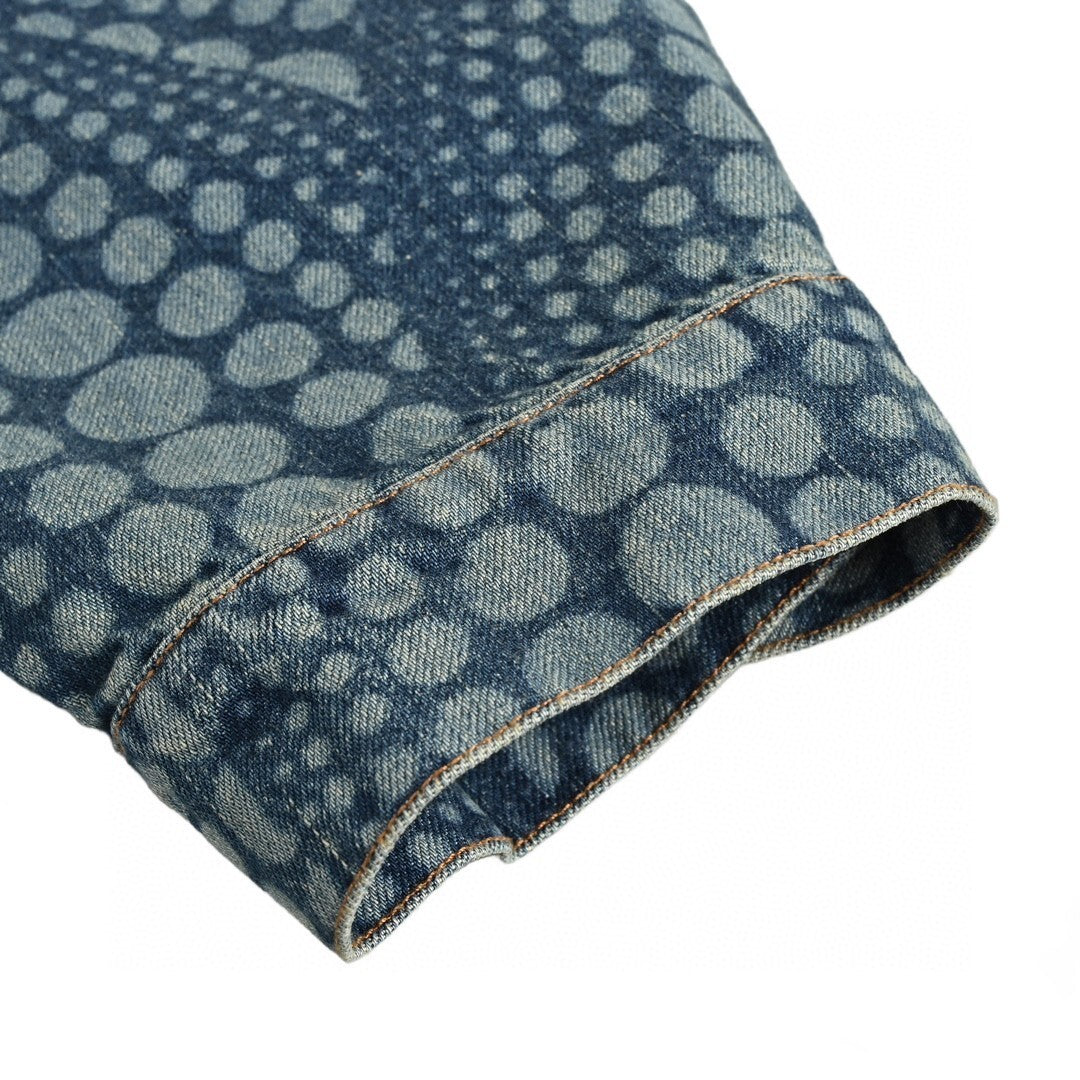 Yayoi Kusama x Louis Vuitton All-Over Pumpkin Brand-Embroidered Denim Jacket