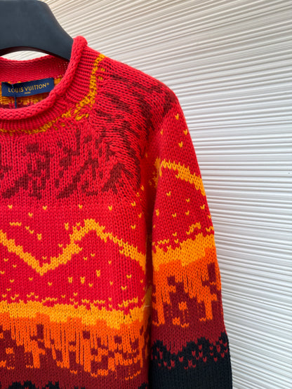 Louis Vuitton Jacquard Pullover "Lava Falls Red"