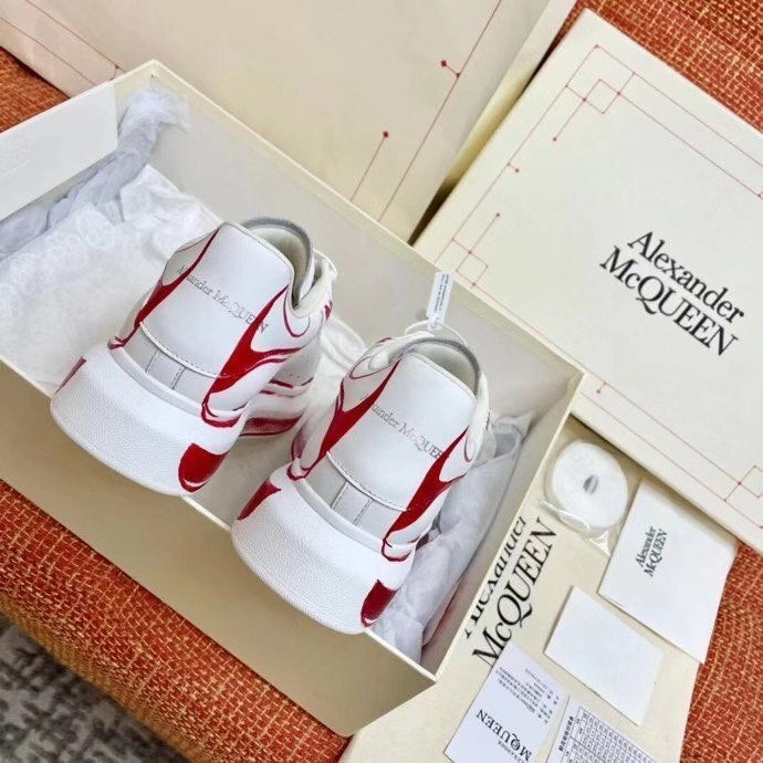 Alexander McQueen Oversized "Stamped-White-Lust Red"