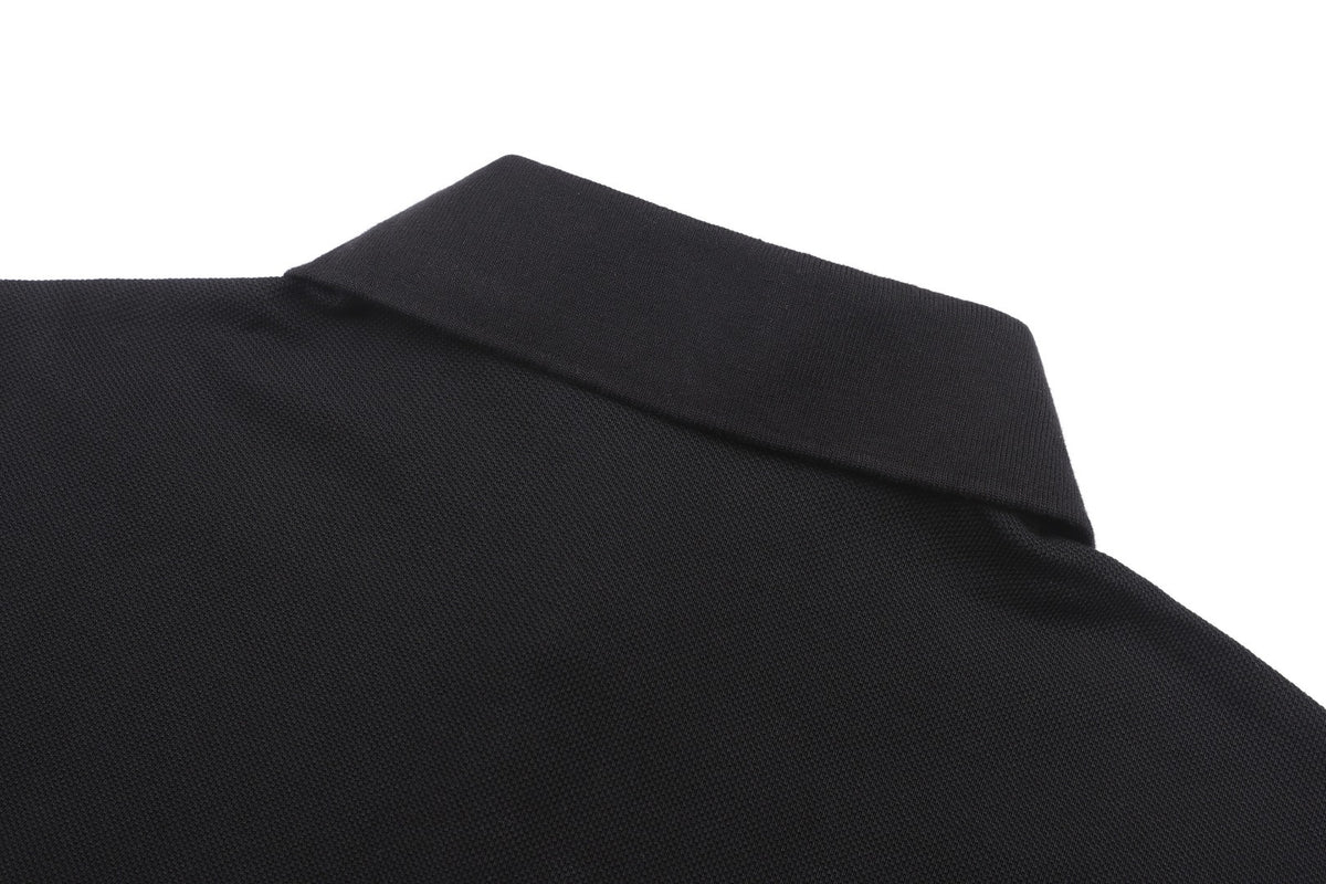 Gucci Cotton Piquet Polo Shirt with Horsebit Embroidery "Black"