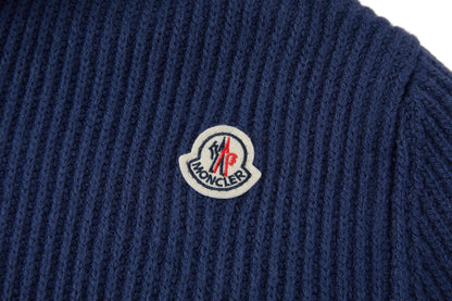 Moncler Logo Rib Wool Turtleneck "Cobalt Blue"