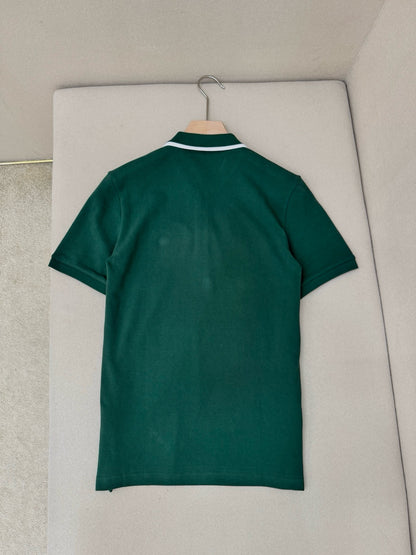 Gucci Cotton Piquet Polo T-Shirt with Embroidery "Green"