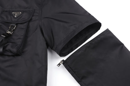 Prada Re-Nylon Triangle Shirt "Black"