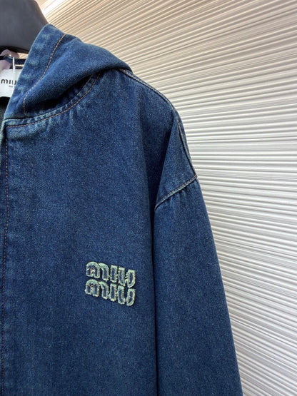Miu Miu Denim Hoodie Jacket