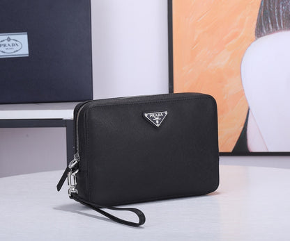 Prada Saffiano Leather Clutch "Black"