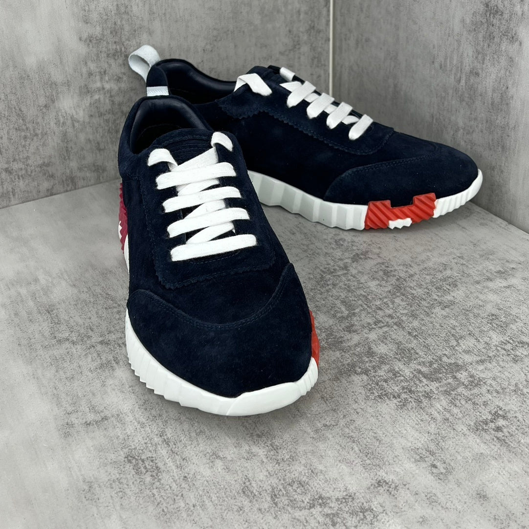 Hermes Bouncing Sneakers "Navy Blue Suede"