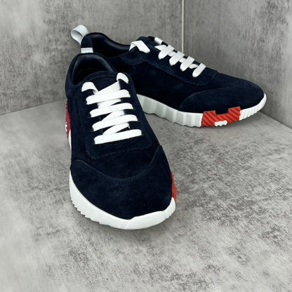 Hermes Bouncing Sneakers "Navy Blue Suede"