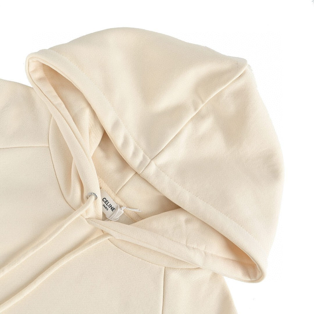 Celine Cropped Hoodie "Beige"