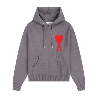 Ami Paris Ami De Coeur Hoodie "Grey"