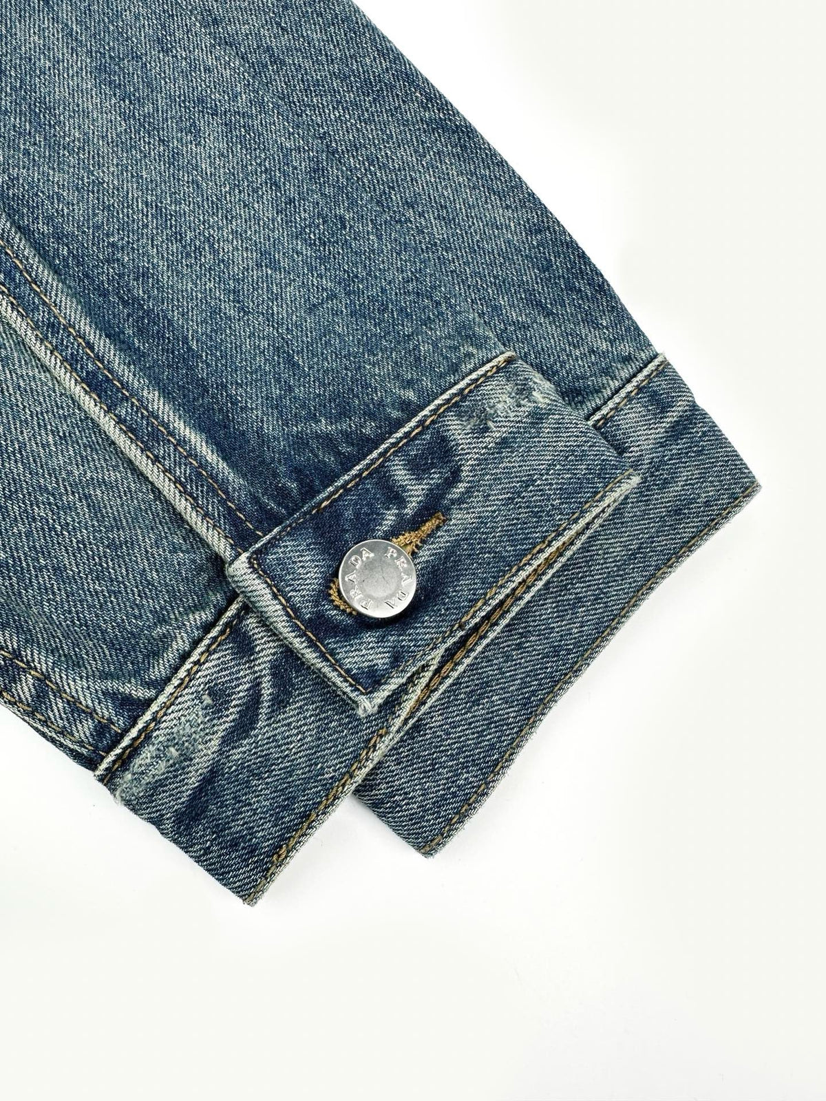 Prada Leather-Trimmed Denim Jacket