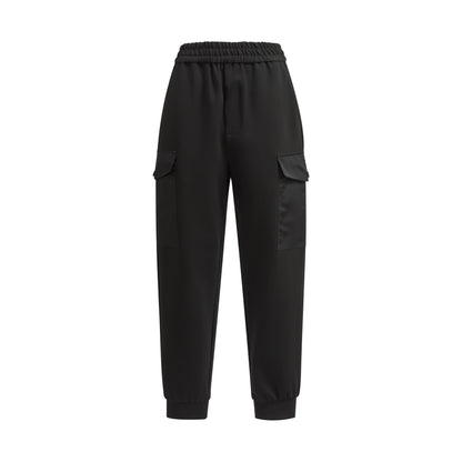 Prada Cotton Fleece Joggers with Re-Nylon Details "Black"