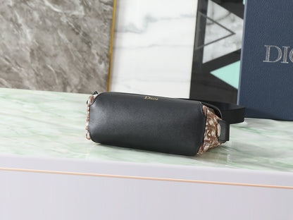 Dior Jett Mini Messenger Bag with Flap "Dior Oblique in Brown Jacquard"