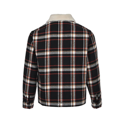 Chrome Hearts Shearling Collar Plaid Jacket
