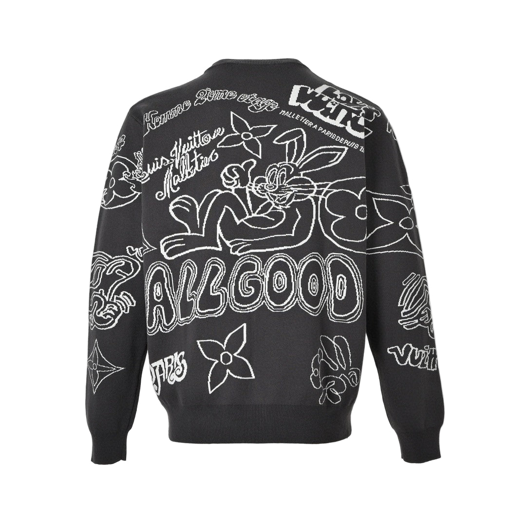 Louis Vuitton Rabbit Cartoon Sweater "Grey-White"