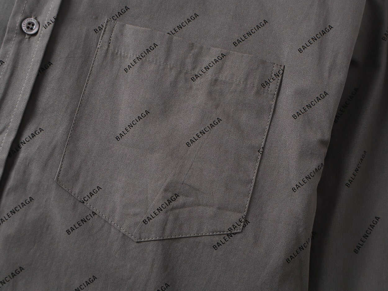 Balenciaga All Over Logo Shirt "Grey"