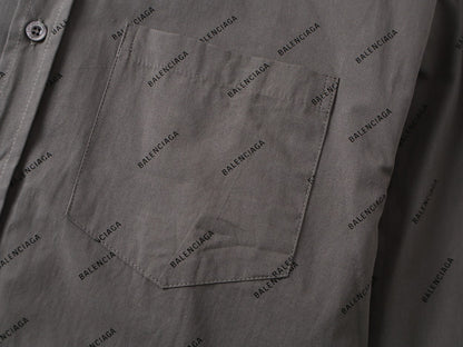 Balenciaga All Over Logo Shirt "Grey"