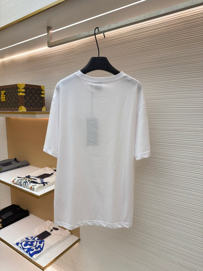 Dior T-Shirt with Horse Embroidery "White Cotton Jersey"