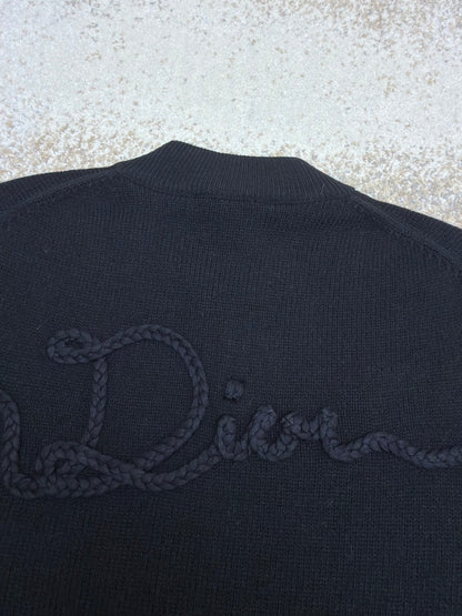 Dior Ribbon Blouson Jacket "Black Wool Jersey"