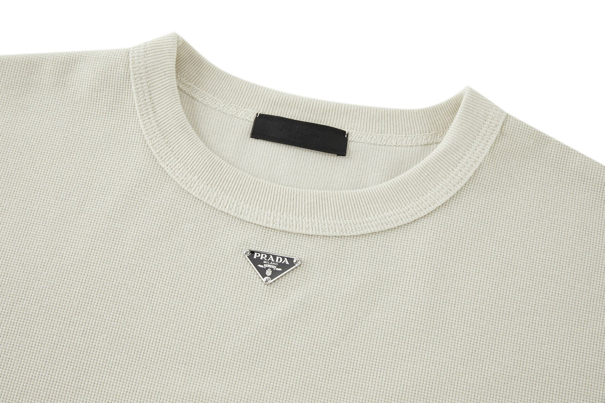 Prada Cotton T-shirt "Limestone"