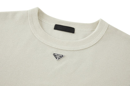 Prada Cotton T-shirt "Limestone"