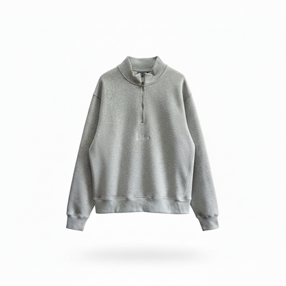 Dior Zip-neck Sweatshirt "Grey Cotton Fleece"