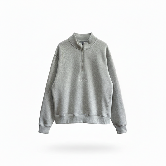 Dior Zip-neck Sweatshirt "Grey Cotton Fleece"