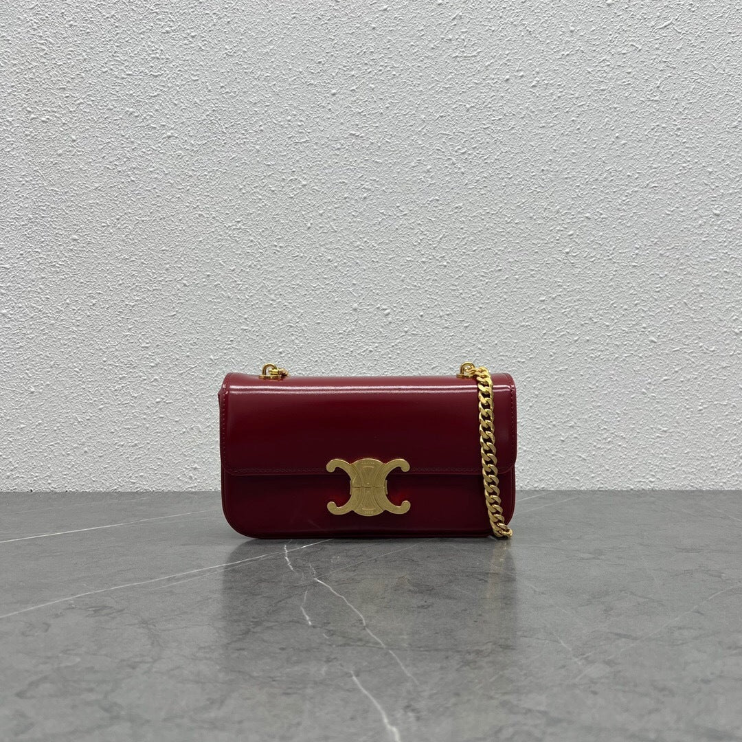 Celine Chain Shoulder Bag Claude in Shiny Calfskin
