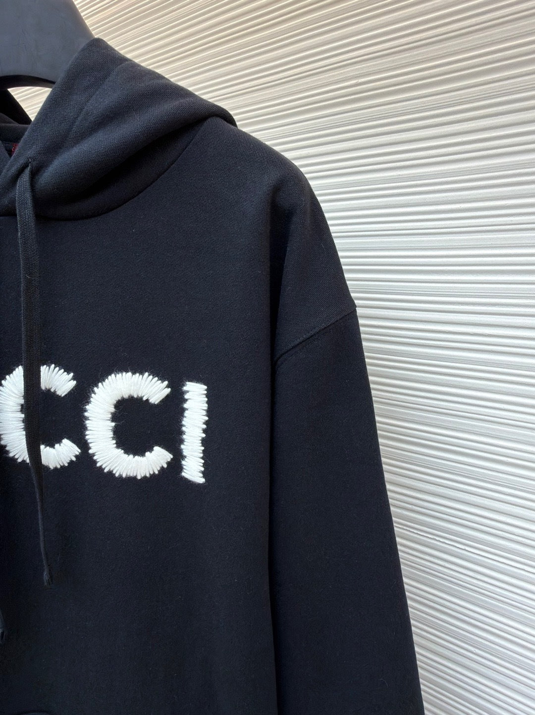 Gucci Embroidered Logo Hoodie "Black"