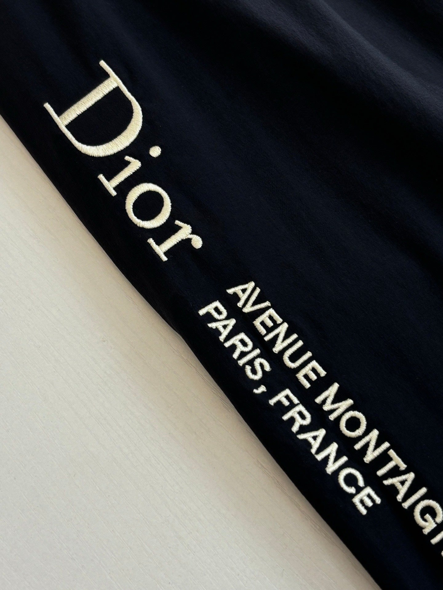 Dior Montaigne Embroidered Jogging Pants "Black Technical Canvas"