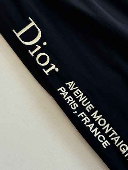 Dior Montaigne Embroidered Jogging Pants "Black Technical Canvas"