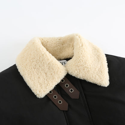 Loewe Shearling-Trimmed Down Jacket "Black"