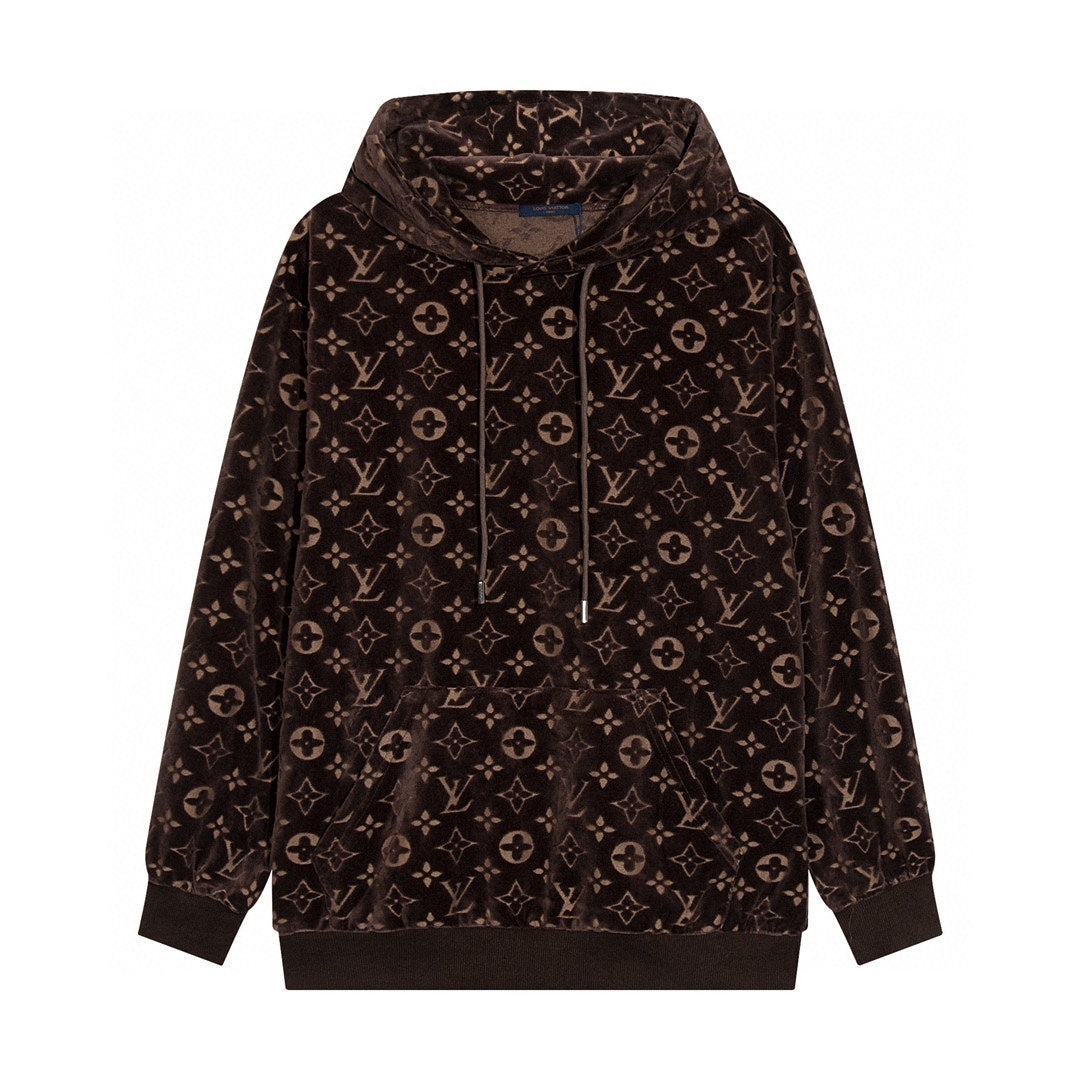 Louis Vuitton Velour Jacquard Hoodie "Brown"