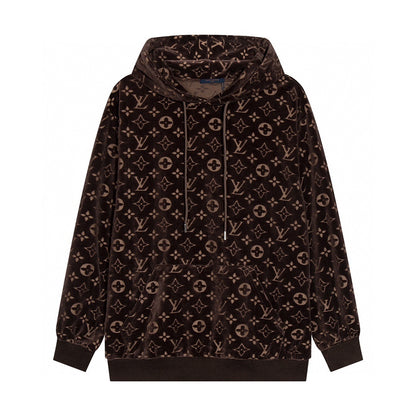 Louis Vuitton Velour Jacquard Hoodie "Brown"