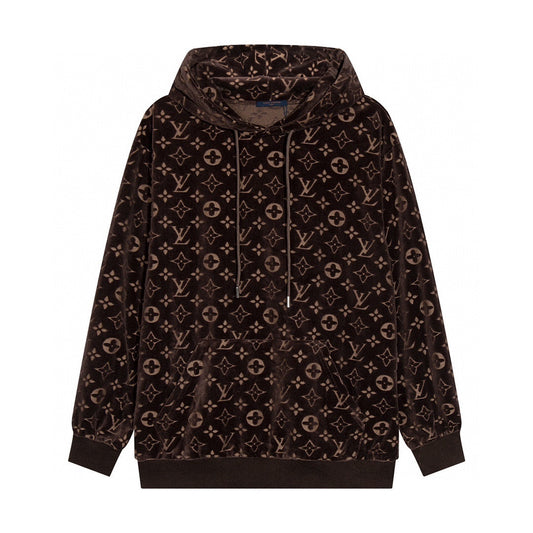 Louis Vuitton Velour Jacquard Hoodie "Brown"