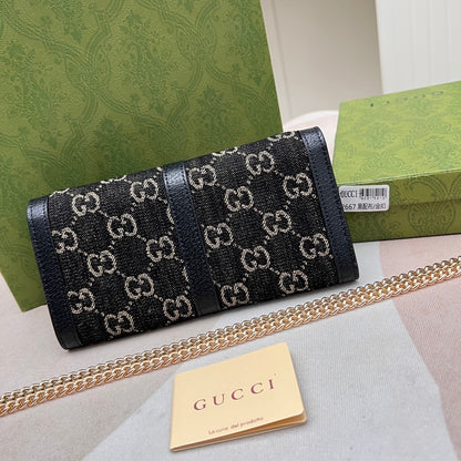 Gucci Jackie 1961 GG Continental Chain Wallet