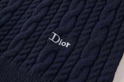 Dior Cable-Knit Sweater "Blue Cashmere Knit"