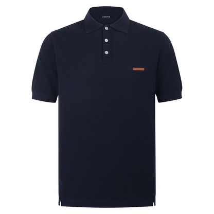 Zegna Cotton Polo Shirt "Navy Blue"