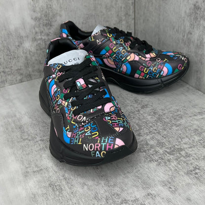 Gucci x The North Face Rhyton "Black-Multicolour All Over Logo"
