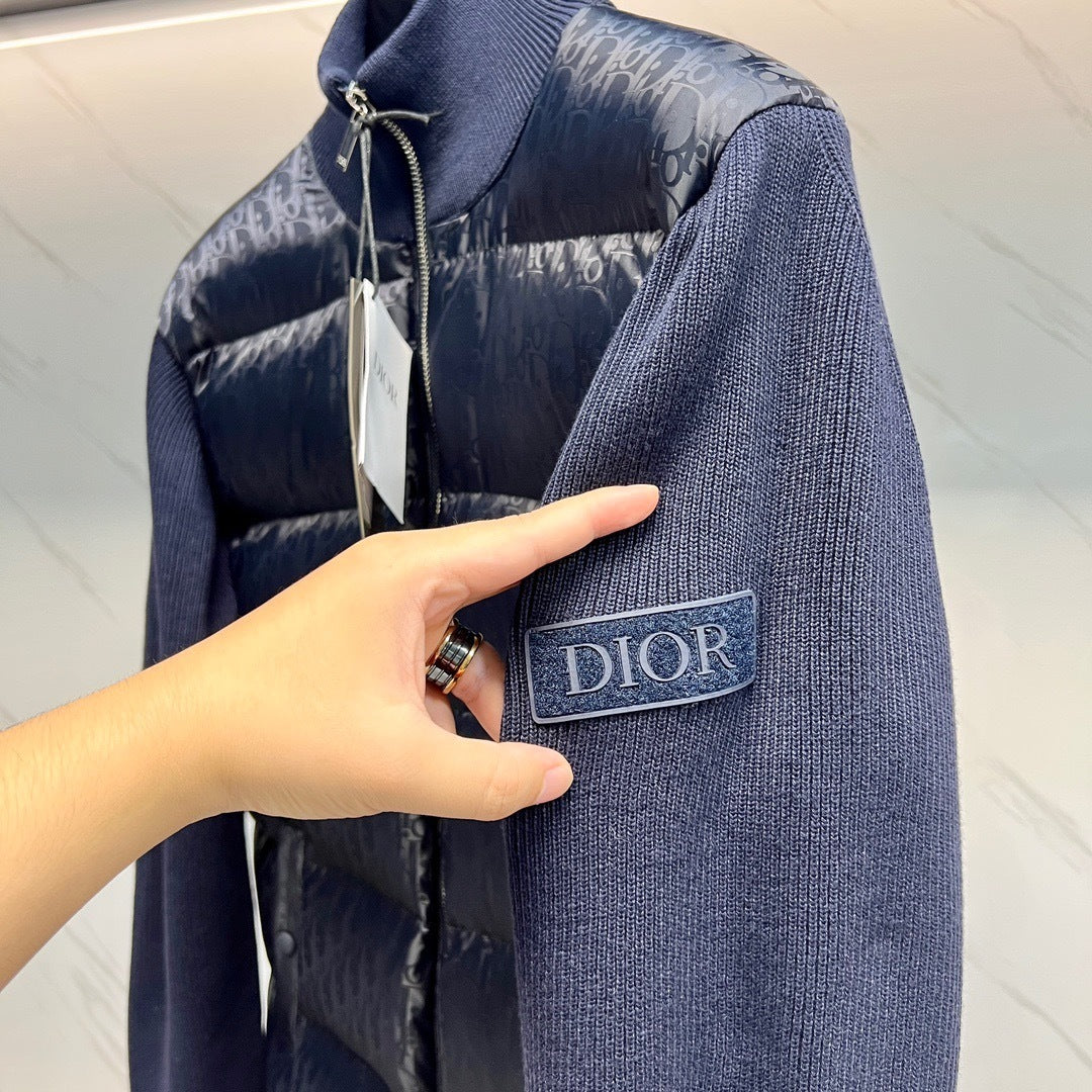 Dior Oblique Jacket Virgin Wool Knit "Navy Blue"